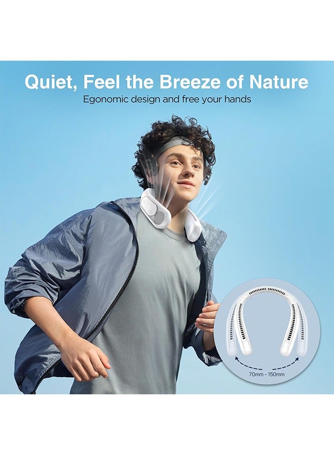 general Neck Fan, Hands Free Bladeless Neck Fans Portable Rechargeable, 6000 mAh Battery Operated Wearable Personal Fan, Cooling Neck Fan, 3 Speeds, USB Fan Gifts - Image 5