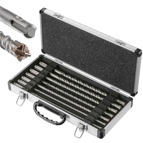 Wensilon Set 12inch Concrete Drill Bit kit CrossType Double Thread Carbide Material Suitable for Concrete Brick Cement Walls Stone Hammer Drill Bits for Concrete - Image 1