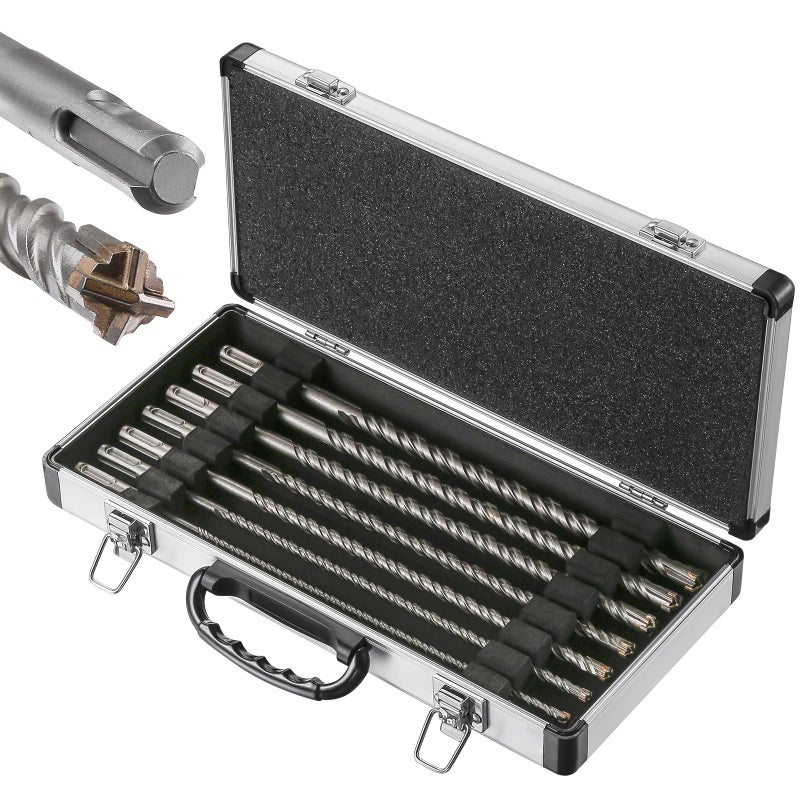 Wensilon Set 12inch Concrete Drill Bit kit CrossType Double Thread Carbide Material Suitable for Concrete Brick Cement Walls Stone Hammer Drill Bits for Concrete - Image 2