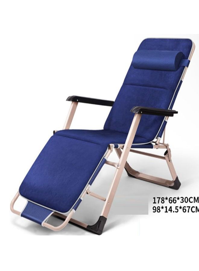 NKX Chaise Lounge Outdoor Portable Folding Patio Recliner Chair adjustable Backrest with Suede Mat - Image 1