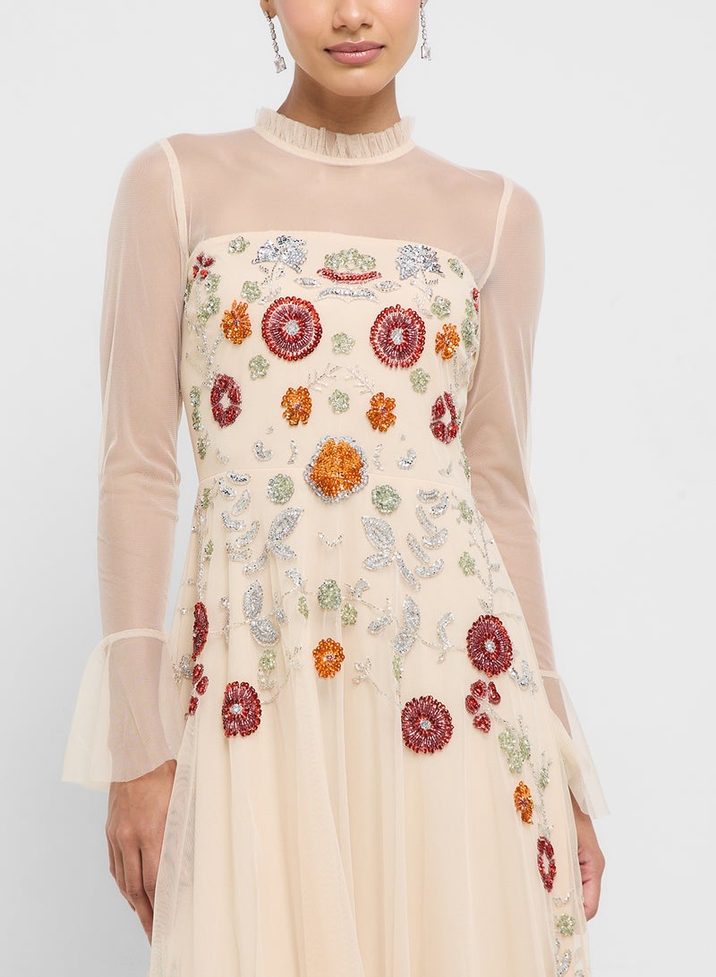 Frock and Frill Embroidered Midi Dress - Image 3