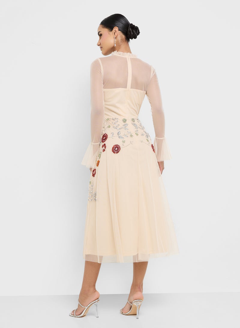 Frock and Frill Embroidered Midi Dress - Image 2