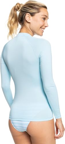 Roxy Womens Long Sleeve Compression Fit Rashguard UPF 50 Quick Dry Recycled Swim Shirt Cool Baby Blue Large - Image 3