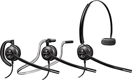 Poly Plantronics - EncorePro HW540 Convertible Headet - Wired Convertible (3 wearing styles) Headset with Boom Mic - Connect to your PC and/or Deskphone, One Size, Black - Image 3