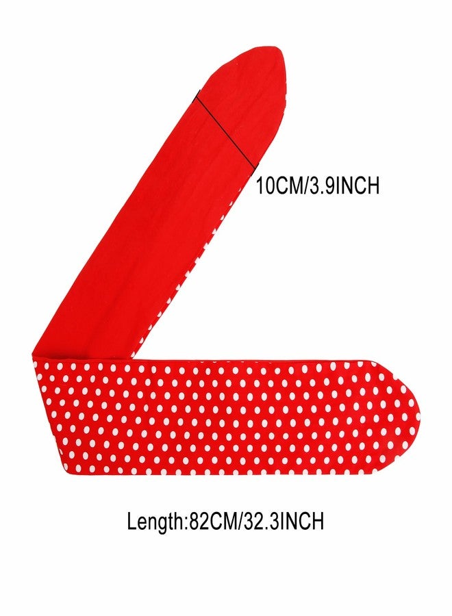 هواتشي طوق رأس باندانا أحمر وأبيض منقط من هواتشي مع فيونكة، طوق رأس عريض للنساء، أطواق رأس مستوحاة من الخمسينيات، زي تنكري للهالوين، إكسسوارات شعر بنقشة الكرز - Image 2