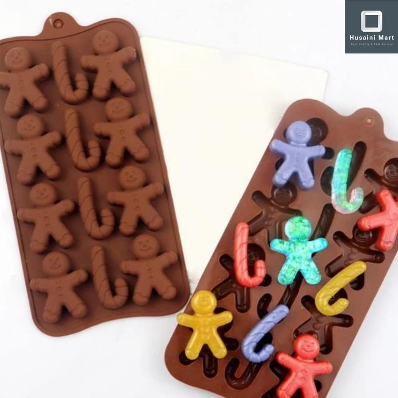 Husaini Mart HUSAINI MART Christmas Silicone Chocolate Moulds 1PCS 12 Cavity Cake Cookie Moulds Candy Baking Molds for Chocolate Cake DIY for Xmas Party Cake Decoration with Christmas Themed Shapes  - Image 4