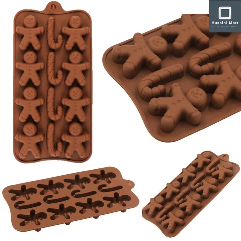 Husaini Mart HUSAINI MART Christmas Silicone Chocolate Moulds 1PCS 12 Cavity Cake Cookie Moulds Candy Baking Molds for Chocolate Cake DIY for Xmas Party Cake Decoration with Christmas Themed Shapes  - Image 3