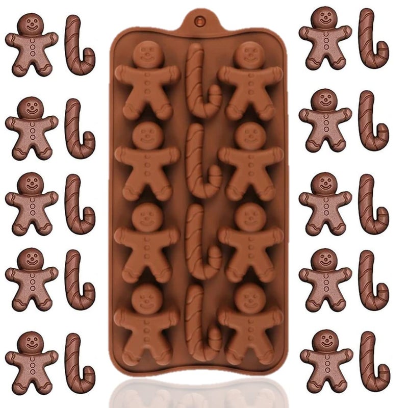 Husaini Mart HUSAINI MART Christmas Silicone Chocolate Moulds 1PCS 12 Cavity Cake Cookie Moulds Candy Baking Molds for Chocolate Cake DIY for Xmas Party Cake Decoration with Christmas Themed Shapes  - Image 1