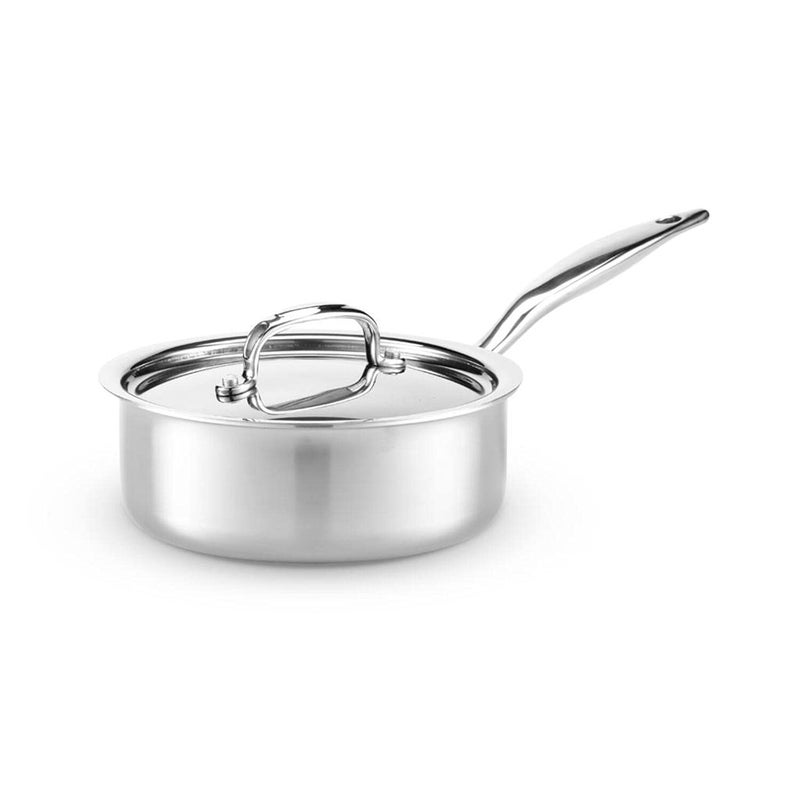 Heritage Steel 2 Quart Saucepan  Titanium Strengthened 316Ti Stainless Steel with 5Ply Construction  InductionReady and Fully Clad Made in USA