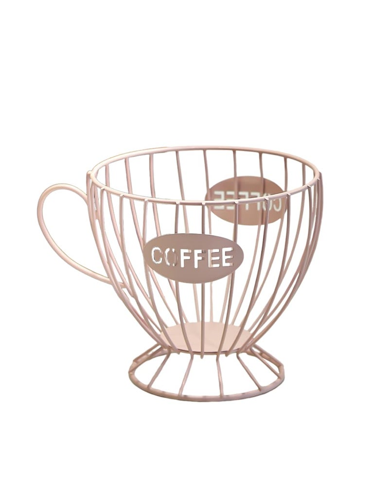 SEEK RARE Coffee Pod Holder Large Capacity Coffee Pod Storage Metal Kitchen Countertop Organizer for Home Office Pink - Image 2