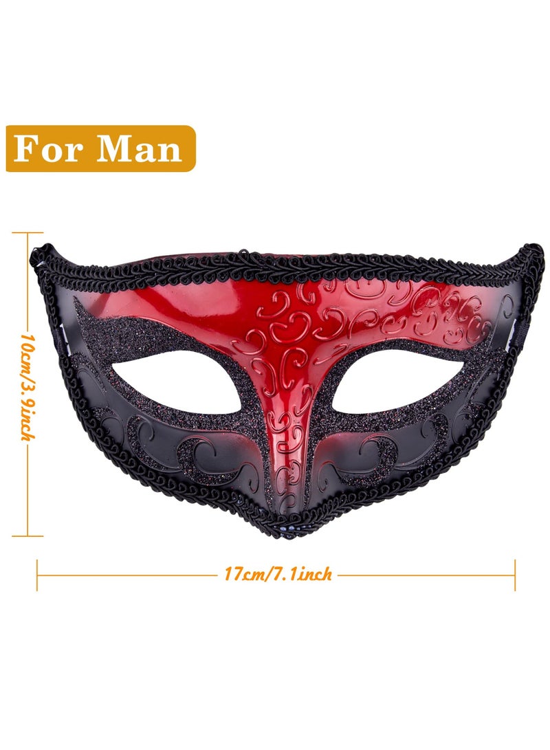 Y&D Couple Masquerade Masks Set Venetian Party Mask Mardi Gras for Women and Men  - Image 3