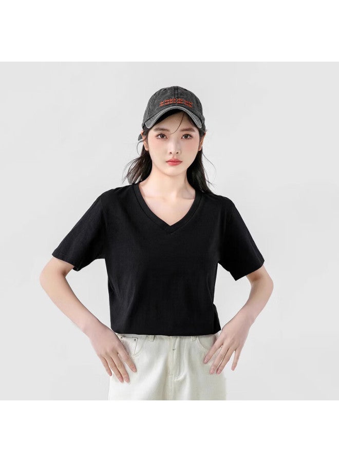 Nome Loose Short Sleeve T-shirt Women New V-neck T-shirt Simple And Versatile Top White2xl - Image 4