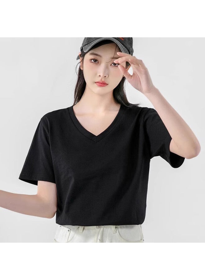 Nome Loose Short Sleeve T-shirt Women New V-neck T-shirt Simple And Versatile Top White2xl - Image 5