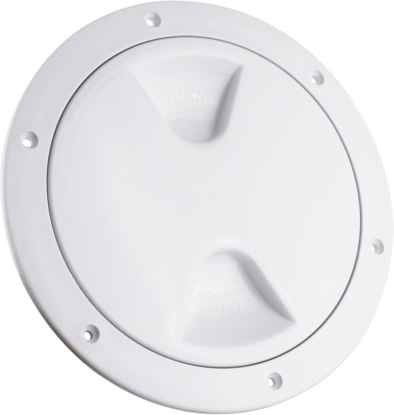 Five Oceans Boat Hatch, Marine Hatch - Boat Access Hatch, Round Inspection Deck Plate Hatch with Detachable Cover for Boat Yacht, UV Resistant ABS White Plastic, 4", 5", 6", 8" Multiple Sizes - Image 1