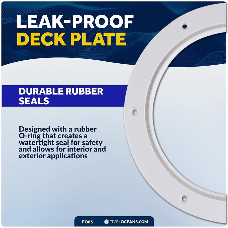 Five Oceans Boat Hatch, Marine Hatch - Boat Access Hatch, Round Inspection Deck Plate Hatch with Detachable Cover for Boat Yacht, UV Resistant ABS White Plastic, 4", 5", 6", 8" Multiple Sizes - Image 5