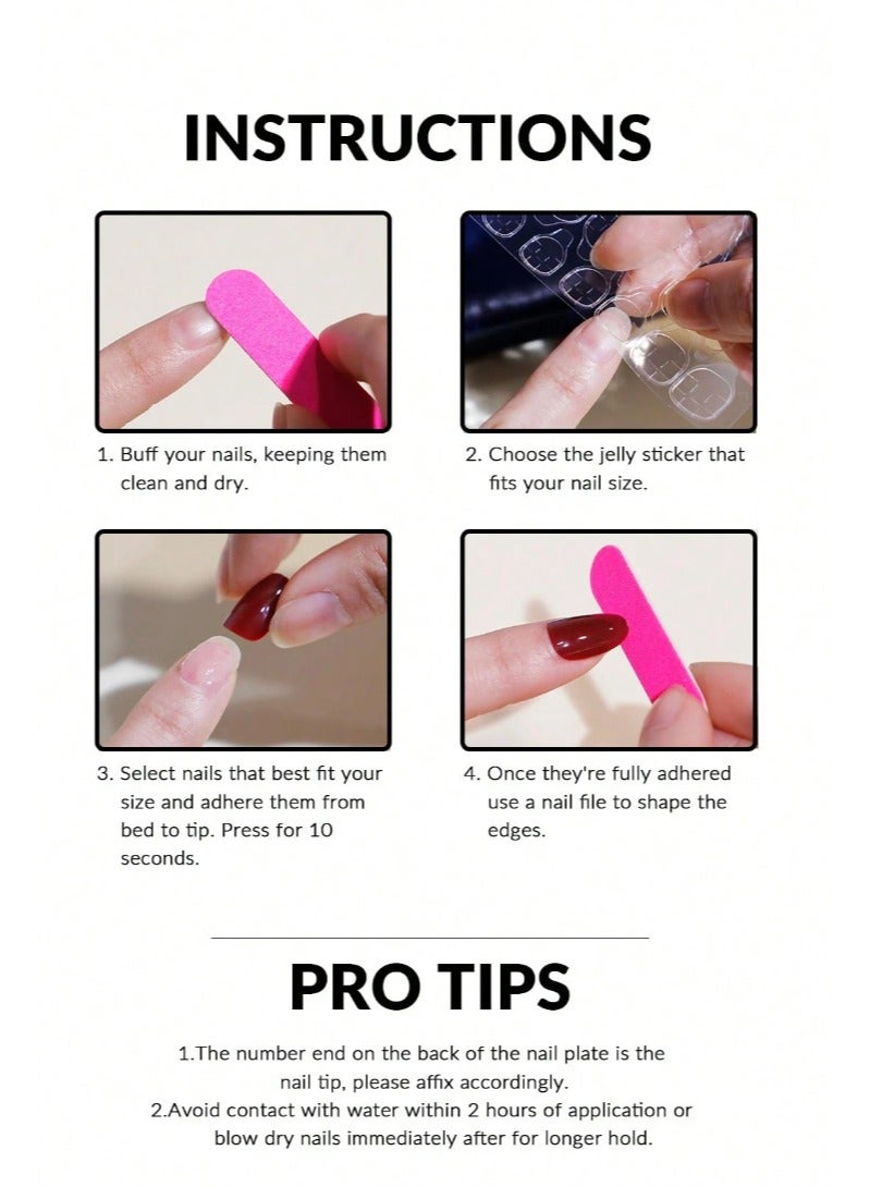 French Tip Press On Nails Classic Pink with White Tips – 24pcs Artificial Nails - Image 5