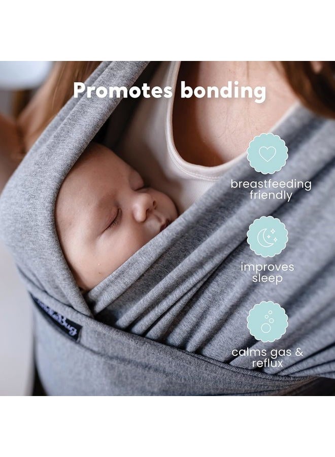 Cuddle Bug Baby Wrap Sling + Carrier - Newborns & Toddlers up to 36 lbs - Hands Free - Gentle, Stretch Fabric - Ideal for Baby Showers - One Size Fits All (Grey) - Image 5