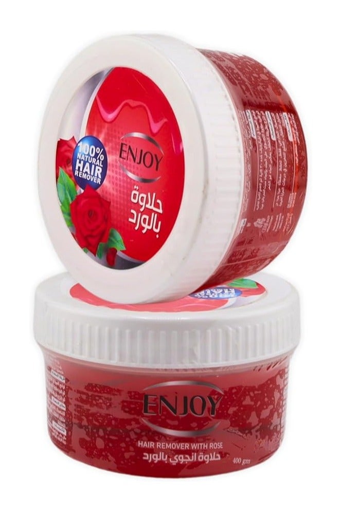 EN Joy Enjoy Hair Remover with Rose – 400g | Gentle Hair Removal Wax for All Skin Types | Natural Rose-Infused Formula  - Image 2