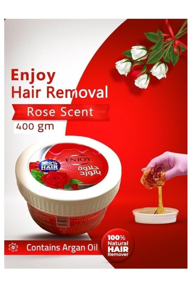 EN Joy Enjoy Hair Remover with Rose – 400g | Gentle Hair Removal Wax for All Skin Types | Natural Rose-Infused Formula  - Image 4