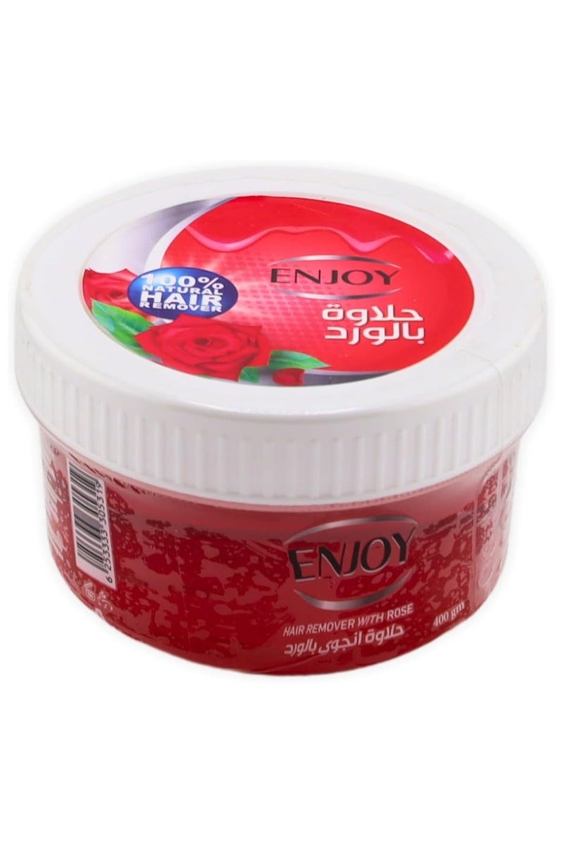EN Joy Enjoy Hair Remover with Rose – 400g | Gentle Hair Removal Wax for All Skin Types | Natural Rose-Infused Formula  - Image 1