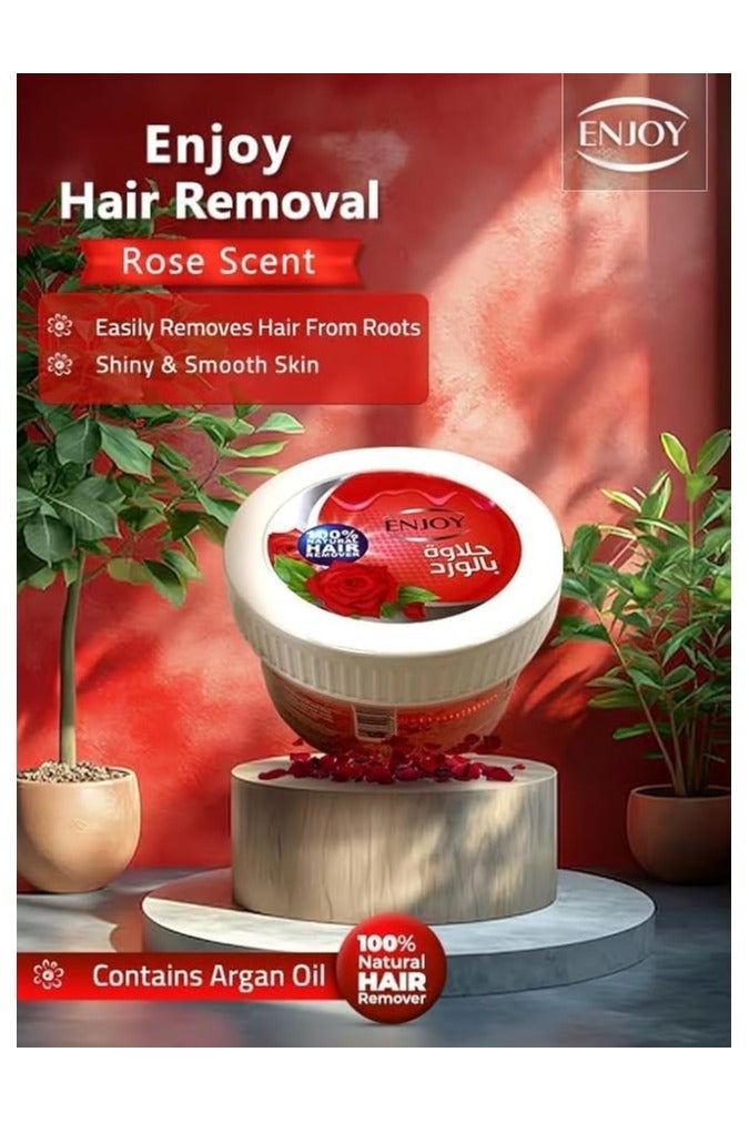 EN Joy Enjoy Hair Remover with Rose – 400g | Gentle Hair Removal Wax for All Skin Types | Natural Rose-Infused Formula  - Image 3