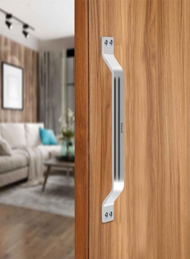 BOSCO 8 Inch Stainless Steel Silver Satin Finish Two Hole Front Screw Door Pull Handle for Home Main Door, Home Bed Room Door and Bathroom Door - Image 5