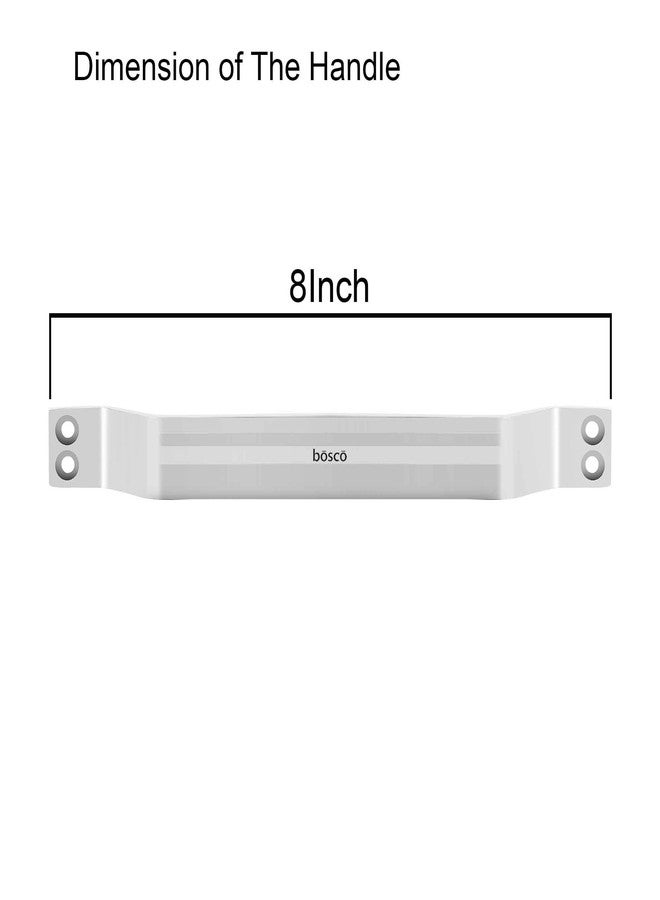 BOSCO 8 Inch Stainless Steel Silver Satin Finish Two Hole Front Screw Door Pull Handle for Home Main Door, Home Bed Room Door and Bathroom Door - Image 2