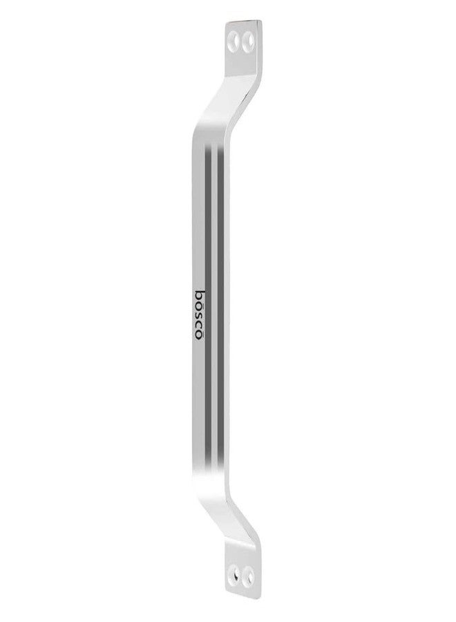 BOSCO 8 Inch Stainless Steel Silver Satin Finish Two Hole Front Screw Door Pull Handle for Home Main Door, Home Bed Room Door and Bathroom Door - Image 1