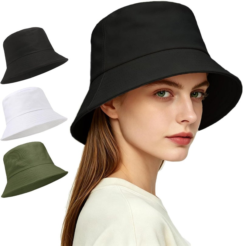 LPMOERA 3 Packs Unisex Athletic Bucket Hat Solid Colors Sun Hat with UV Protection for Outdoor Sports Packable Summer Hats - Image 1