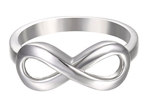 BORUO 925 Sterling Silver Ring High Polish Infinity Symbol Tarnish Resistant Comfort Fit Wedding Band Ring Size 7 - Image 3