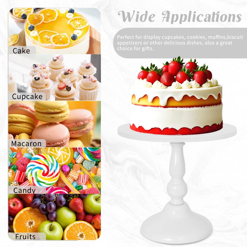 Fivenl 8 Pcs Cake Stand White Metal Dessert Table Display Set, 3-Tier Cupcake Stand, Cake Display Tower and Cookie Tray Rack Serving Tray for Birthday Party, Weddings, Baby Shower (White) - Image 5