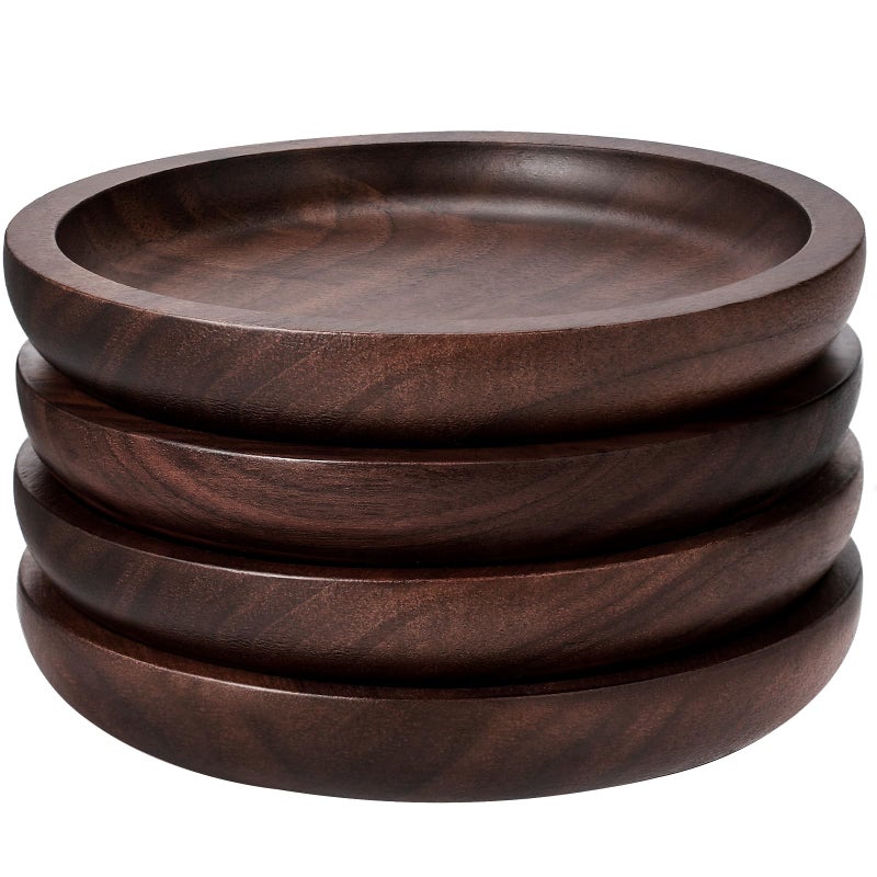 MAPRIAL Wood Coasters Set of 4 for Drinks 4 Inch Wooden Drink Coasters100 Natural Walnut Coasters for Housewarming Gifts Mom Gifts New Home Office Home Decor Bar Christmas