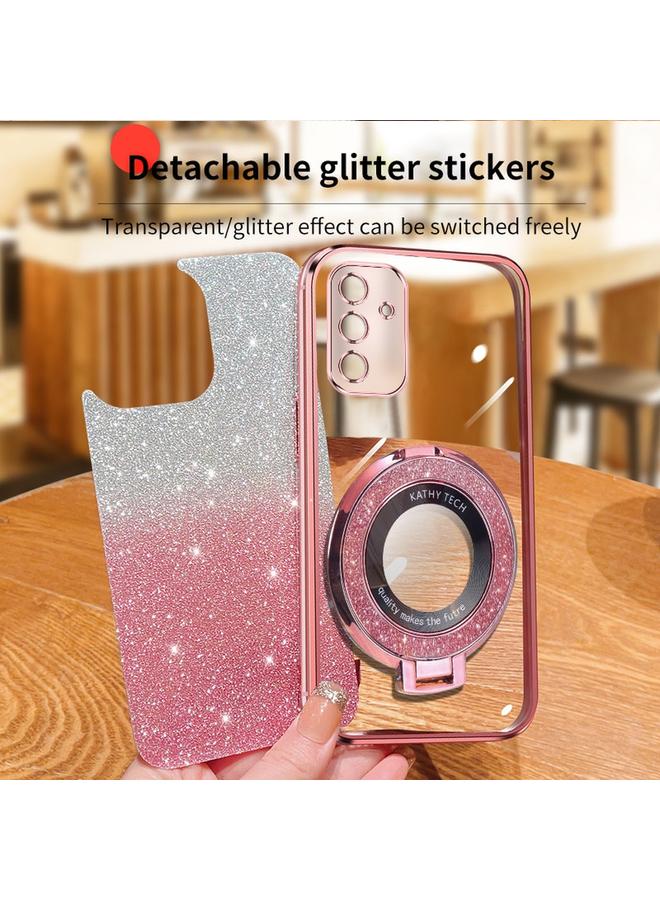 S-TOP Case For Samsung Galaxy A15 Plated Gradient Glitter Round Holder TPU Phone Case - Image 4