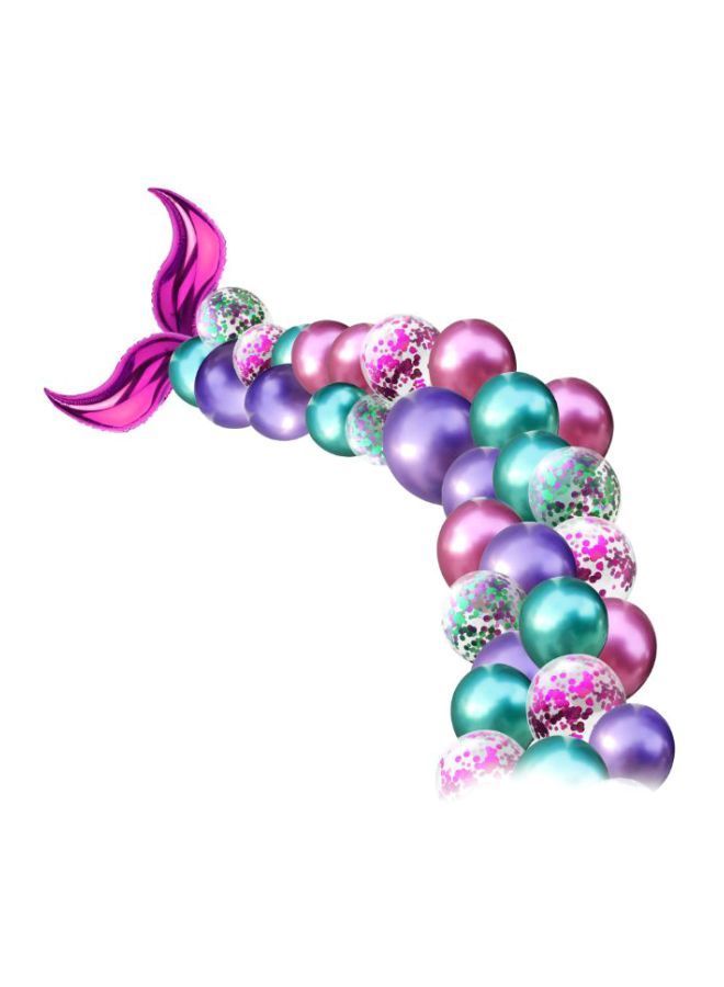 NIBEMINENT 44-Piece Custom Mermaid Metallic Balloon Set - Image 1