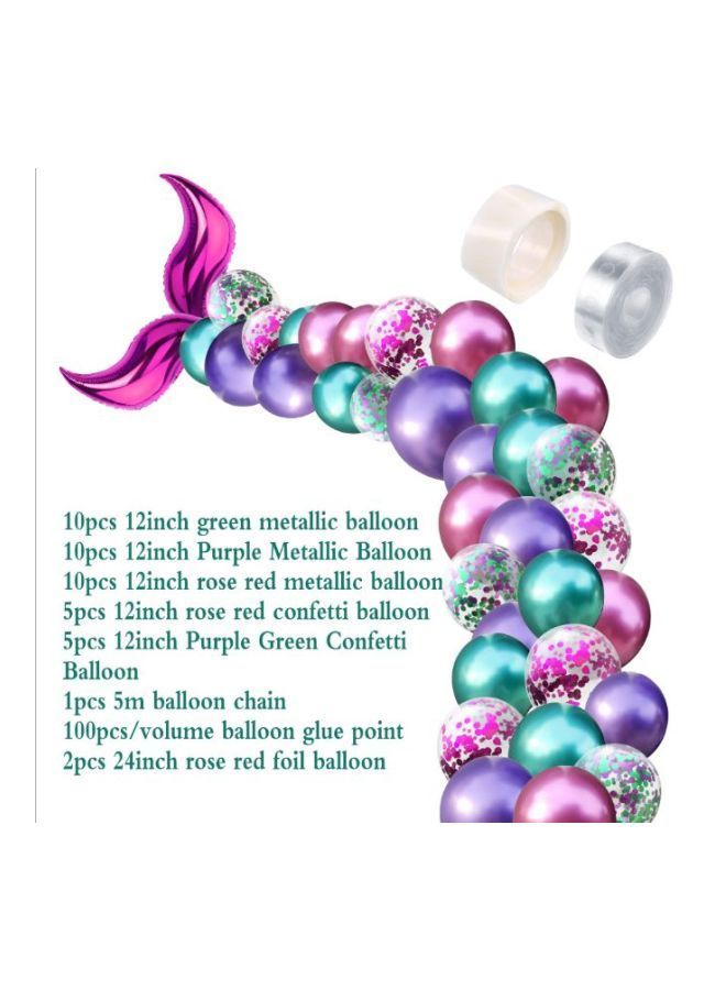 NIBEMINENT 44-Piece Custom Mermaid Metallic Balloon Set - Image 2