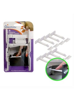 dreambaby Adhesive Safety Latches For Drawers & Cabinets White 8 Count  - Image 2