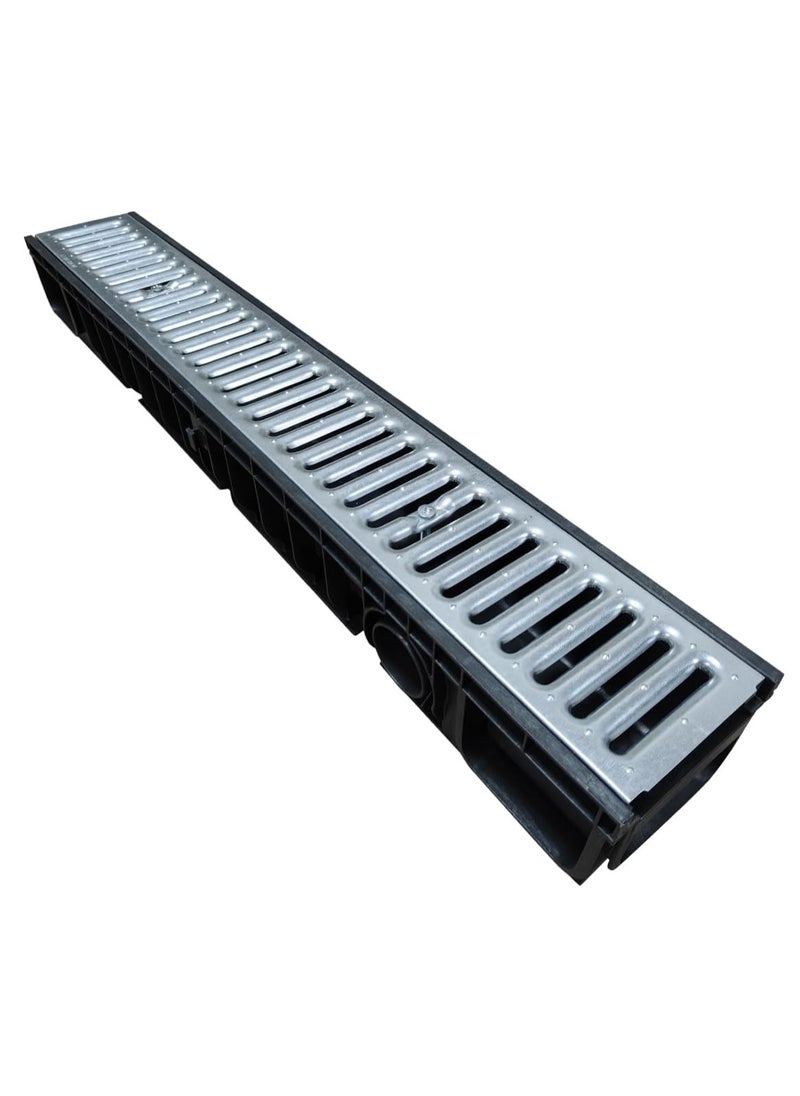 RACO RACO Floor Grating | Drainage Channel Grate for Garage, Water Rain Storm, Shower, Wet Room, Garden, Driveway – 1Mtr Length (Galvanized Steel)  - Image 1