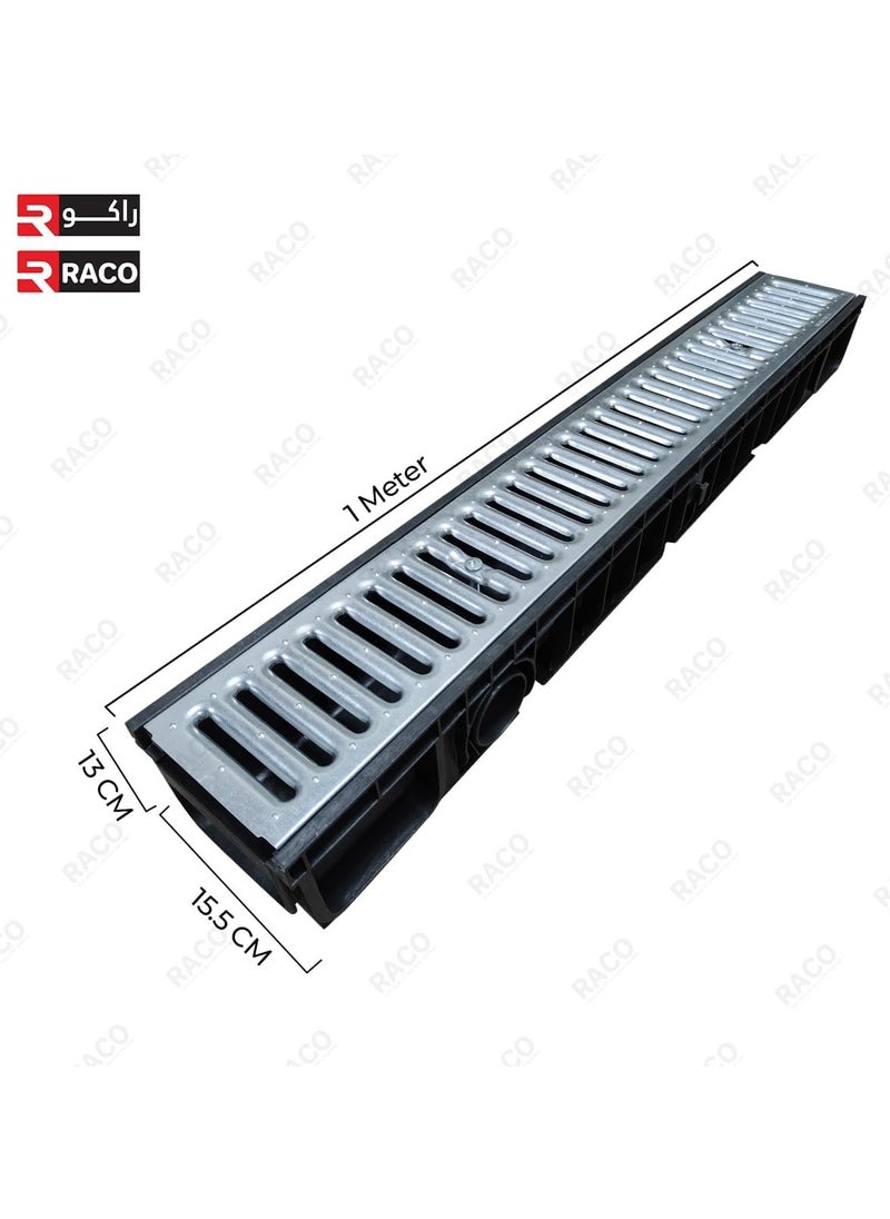 RACO RACO Floor Grating | Drainage Channel Grate for Garage, Water Rain Storm, Shower, Wet Room, Garden, Driveway – 1Mtr Length (Galvanized Steel)  - Image 4