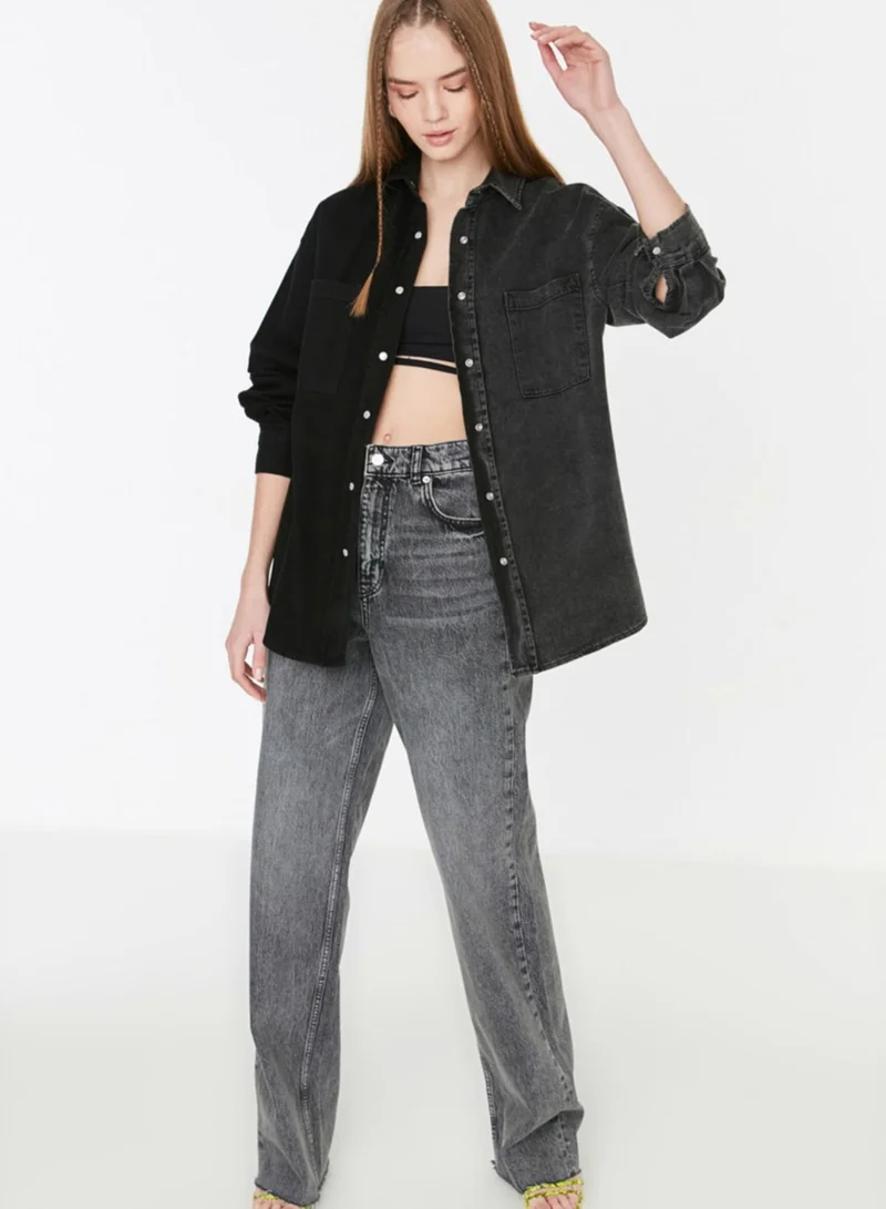 trendyol Colorblock Denim Shirt