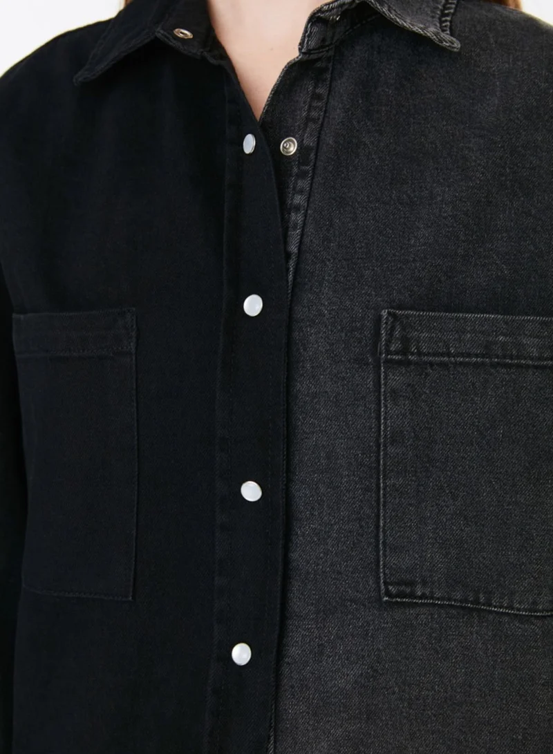 trendyol Colorblock Denim Shirt