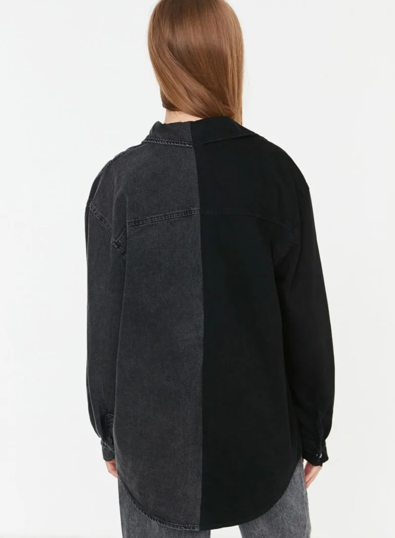 trendyol Colorblock Denim Shirt