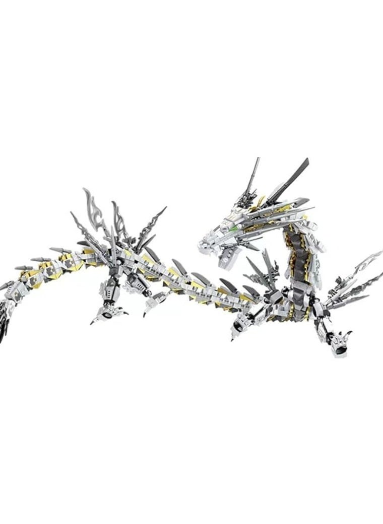 M MIAOYAN Dragon Series White Mechanical Hurricane Dragon Building Block Set, Home Decoration, Mechanical Yuanlong Compatible Building Blocks Educational Assembly Toy Mechanical Mecha - Very Suitable Toy Gift for Children and Adults,  - Image 2
