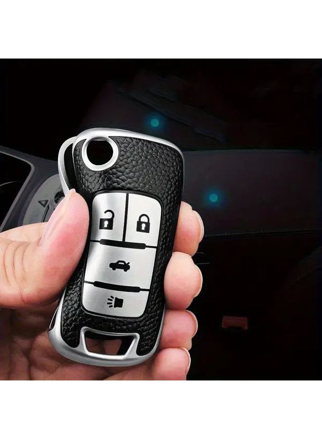 غطاء مفتاح سيارة من مادة TPU الفضي مع 3 أزرار وسلسلة مفاتيح لسيارات Buick Opel Astra Corsa Meriva Zafira - Image 5