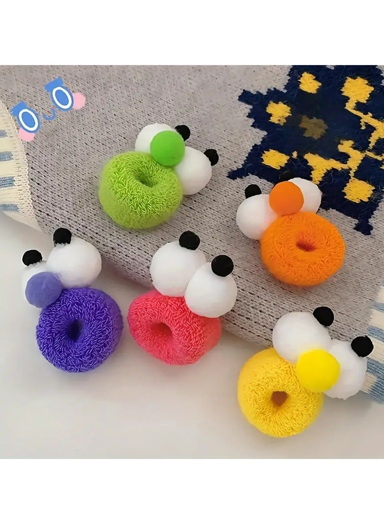 Goolsky 5pcs Girls Hair Tie Funny And Cute Big Eyes Hair Rope Hair Bands Hair Accessories Random Color - Image 2