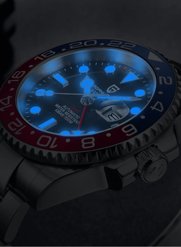 PAGANI DESIGN ساعة بيبسي GMT الأوتوماتيكية للرجال PD1662 - سوار جوبيل 40 مم - Image 5