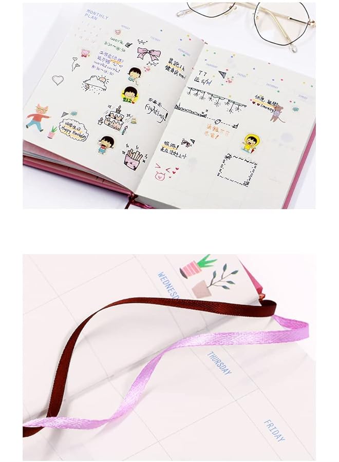 erorex Schedule Notebook Personal Daily Planner Journal Notepad Schedule Plan Appointment Notebook Memo Book Best Agenda Day Planner To Achieve Your Goals And Increase Productivity Pink - Image 3