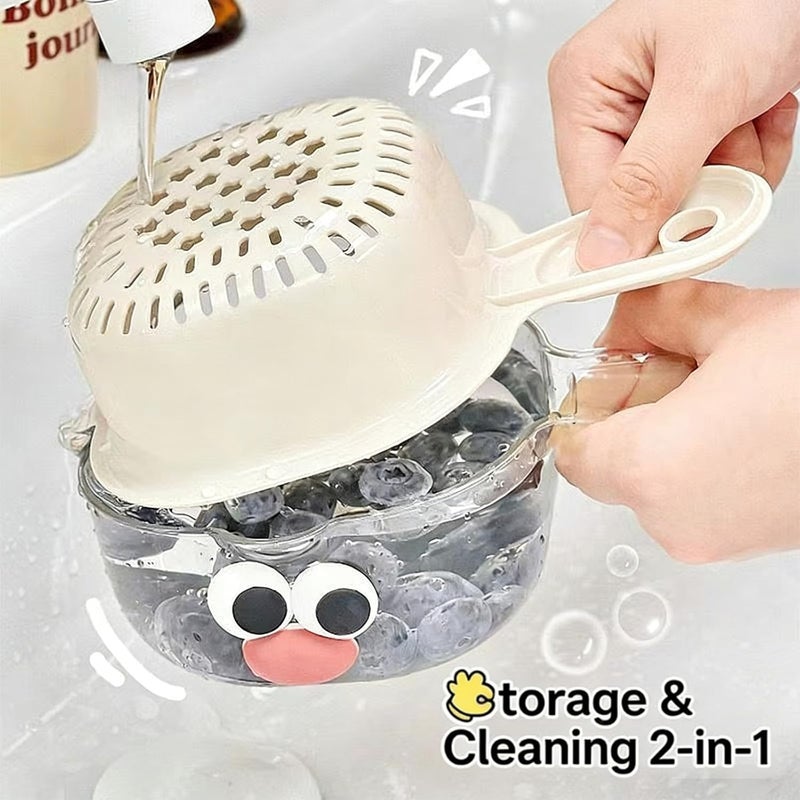 Thick Fruit and Vegetable Strainer Basket with Handle Design for Safe Family Kitchen Activity Colander - Image 4