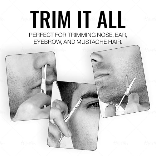 Hipster Nasal Safety Personal Grooming Scissor for Cutting Nose Hair, Beard, Mustache and Eyebrow | Round Tip & Travel Friendly - Image 2