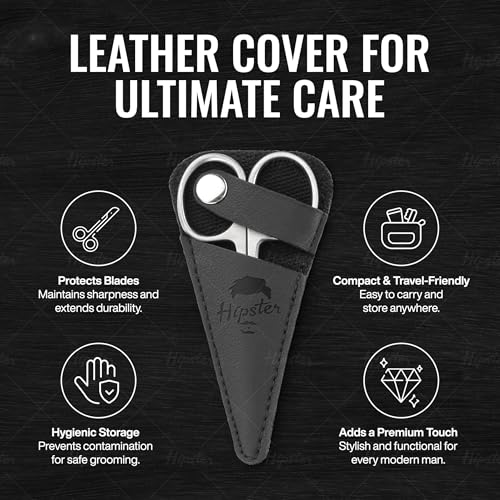 Hipster Nasal Safety Personal Grooming Scissor for Cutting Nose Hair, Beard, Mustache and Eyebrow | Round Tip & Travel Friendly - Image 3