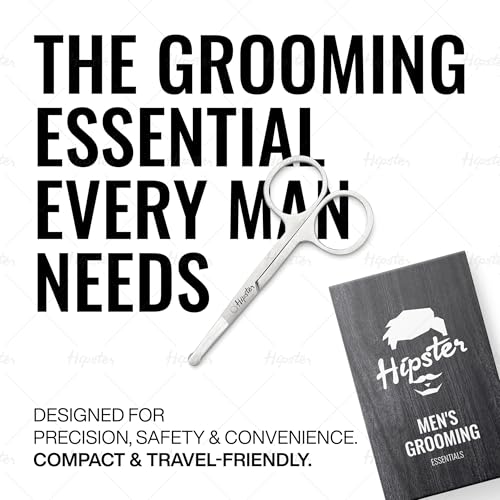 Hipster Nasal Safety Personal Grooming Scissor for Cutting Nose Hair, Beard, Mustache and Eyebrow | Round Tip & Travel Friendly - Image 5